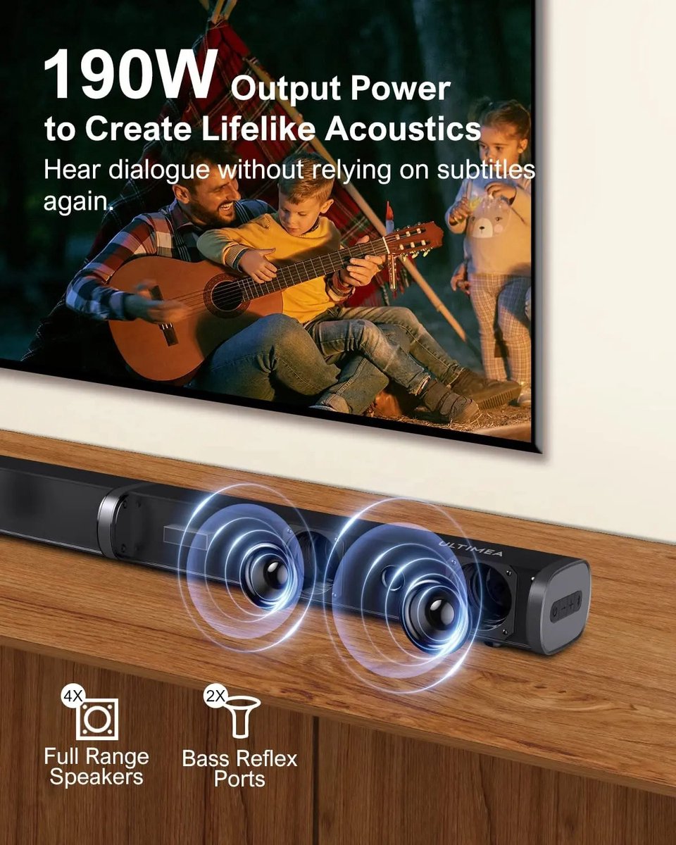 Wat vinden we goed aan de Shoppee Soundbar 190W 2.1 Home Theater Bluetooth