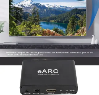 SnelShoppen - EARC Audio Extractor, EARC/ARC Geluidsconverter naar HDMI/Optisch/3.5mm Aux, Upgrade Geluidsinstallaties voor TV naar Non-ARC Sound Syst