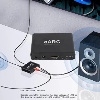 SnelShoppen - EARC Audio Extractor, EARC/ARC Geluidsconverter naar HDMI/Optisch/3.5mm Aux, Upgrade Geluidsinstallaties voor TV naar Non-ARC Sound Syst