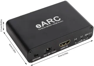 SnelShoppen - EARC Audio Extractor, EARC/ARC Geluidsconverter naar HDMI/Optisch/3.5mm Aux, Upgrade Geluidsinstallaties voor TV naar Non-ARC Sound Syst