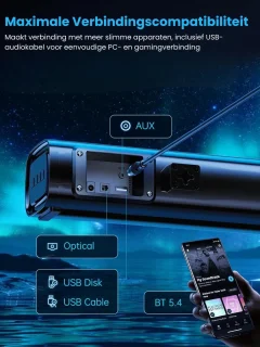 SNJY® Soundbar Zwart