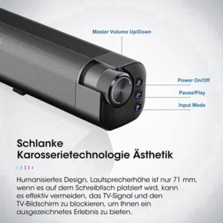 Soundbar 100 watt - 94 cm metaal