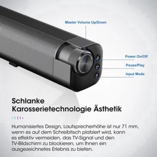 Soundbar 100 watt Bluetooth HDMI optisch - 94 cm metaal