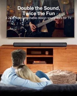 Soundbar 2-in-1 voor tv met 3D surround sound, zwart