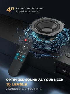 Soundbar 2.1 Hout 150W met Subwoofer 71cm