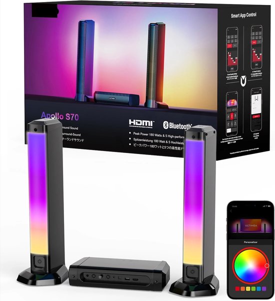 Soundbar 5.0ch 180W Bluetooth Zwart