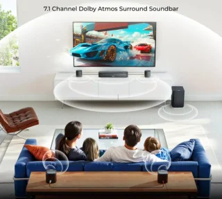 Soundbar 7.1CH Bluetooth 5.3 met Subwoofer 350W Zwart