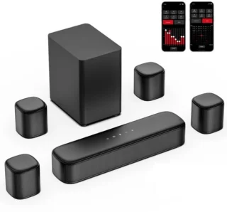 Soundbar 7.1CH Bluetooth 5.3 met Subwoofer 350W Zwart
