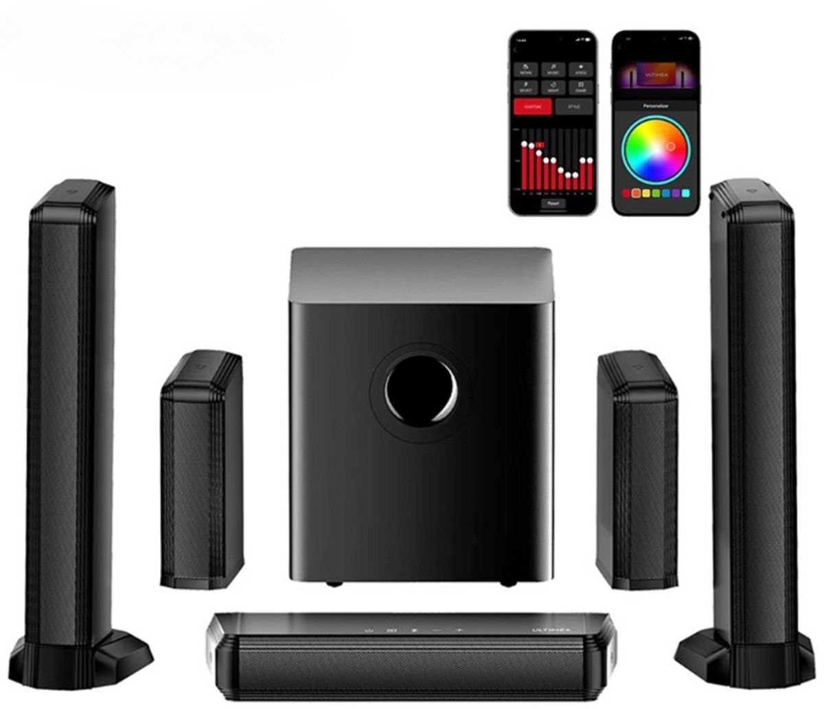 Soundbar 7.1ch met Subwoofer en Surround Luidsprekers Zwart