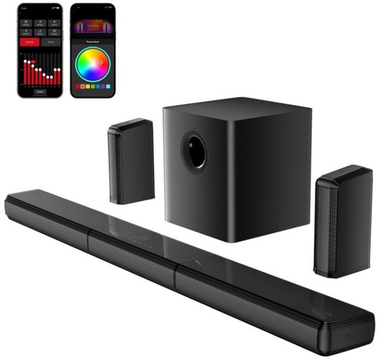 Soundbar 7.1ch met Subwoofer en Surround Luidsprekers Zwart