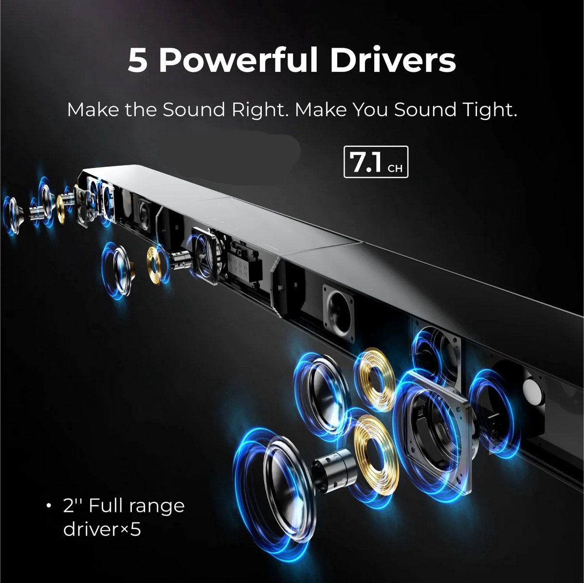 Soundbar 7.1ch met Subwoofer Zwart