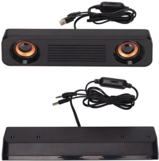 Soundbar bedraad USB 3,5 mm - zwart - voor pc en tv