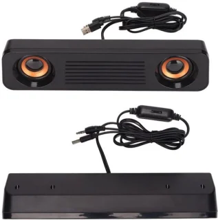 Soundbar bedraad USB 3,5 mm Zwart