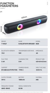 Soundbar Bluetooth 5.0 met Draadloze Subwoofer