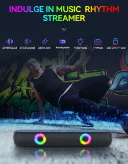 Soundbar Bluetooth 5.0 met Draadloze Subwoofer