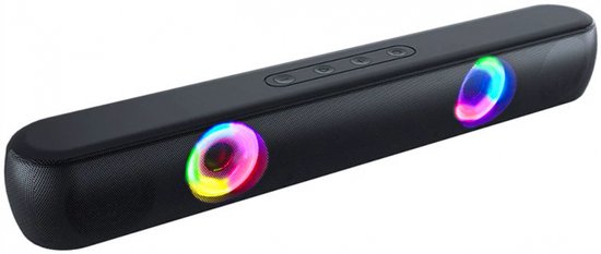 Compacte Bluetooth-soundbar met draadloze sub en RGB — veel waar voor je geld