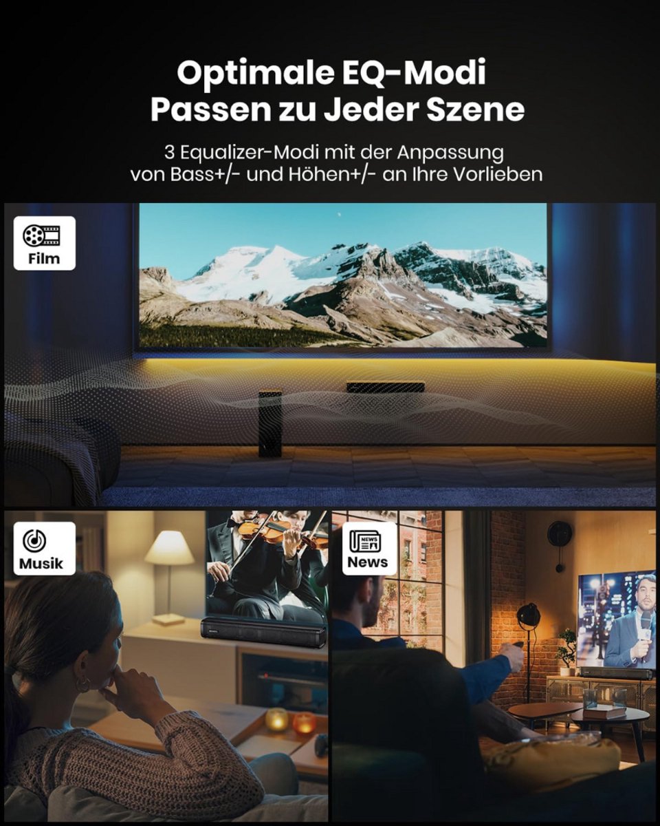 Soundbar Compact Model Bluetooth Met Afstandsbediening Voor TV