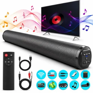 Soundbar draadloos 4 speakers met afstandsbediening zwart