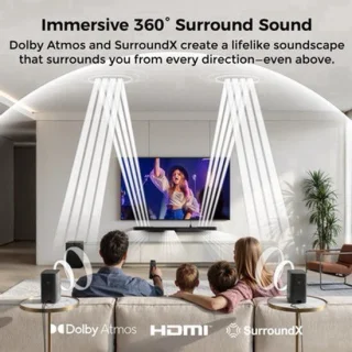 Soundbar home cinema set 5.1.2 kanaals met draadloze subwoofer