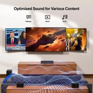 Soundbar met draadloze subwoofer en achterluidsprekers