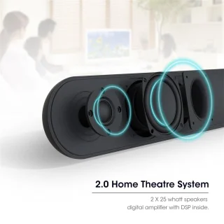 Soundbar met ingebouwde subwoofer en Bluetooth 5.0