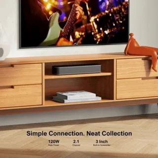 Soundbar met subwoofer 120W 2.1ch, Bluetooth 5.3, smart app, zwart
