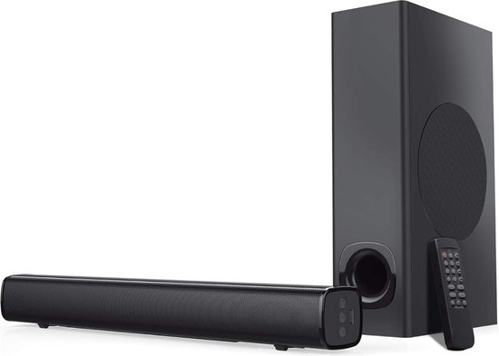 Soundbar met Subwoofer 160W Bluetooth USB AUX Optisch inclusief Afstandsbediening en Muurbeugel