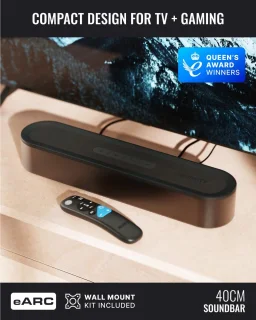 Soundbar met subwoofer 2.1, 140 watt, Dolby audio, bluetooth 5.3 en hdmi earc – muurmontage – tv speaker