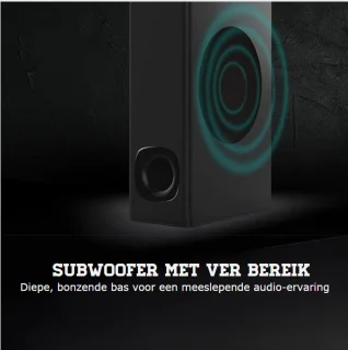 Soundbar Met Subwoofer Bluetooth Usb 3.5mm Met Afstandsbediening