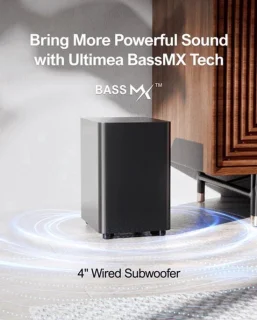 Soundbar met subwoofer en 2 surround speakers