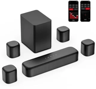 Soundbar met subwoofer en 4 surroundspeakers
