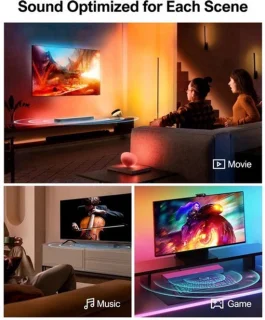 Soundbar met subwoofer voor tv, 160W, bluetooth 5.3, hdmi arc
