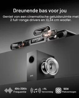 Soundbar met subwoofer – zwart