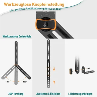 Soundbar Mount EV5010-UK - Universeel - Robuust ontwerp - Eenvoudige montage - ShopVlot
