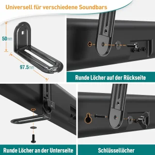 Soundbar Mount EV5010-UK - Universeel - Robuust ontwerp - Eenvoudige montage - ShopVlot