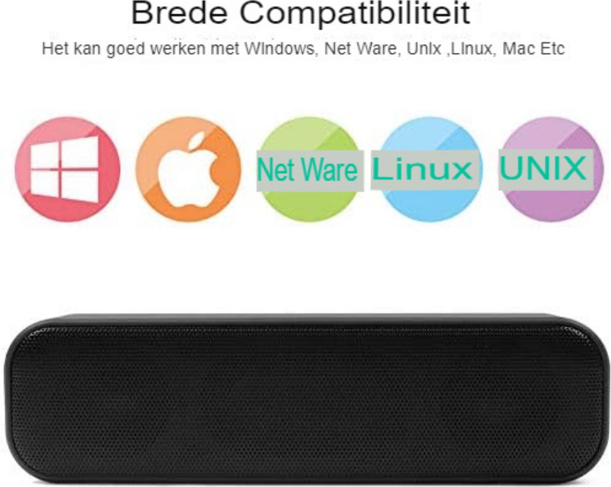 Soundbar PC mini zwart 20x7x7 cm