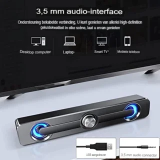 Soundbar pc zwart 32x6x6 cm