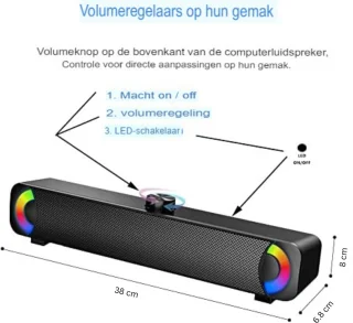 Soundbar PC Zwart 9x39x19 cm