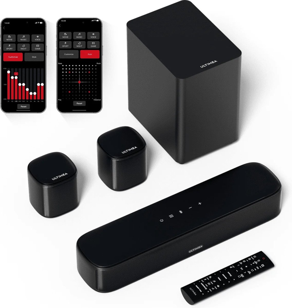 De Soundbar Surround Sound System voor TV Home Theater in één oogopslag