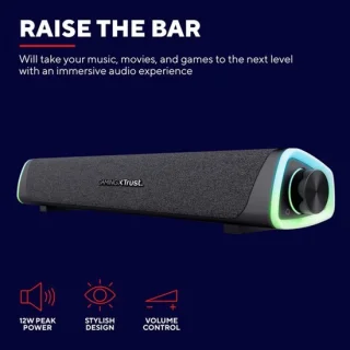 Soundbar voor pc, zwart
