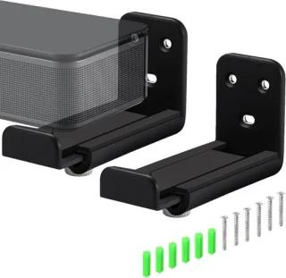 Soundbarhouder met plank en muurbeugel, zwart