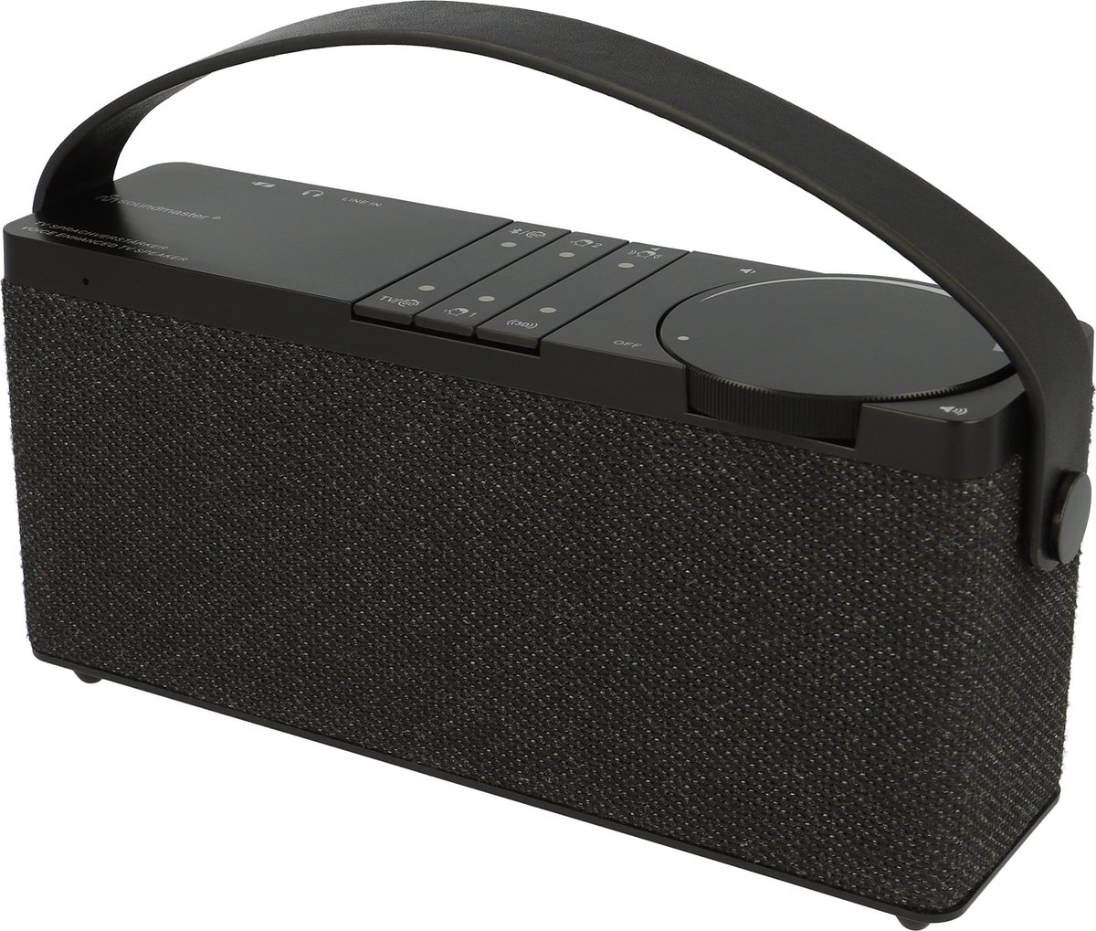 De Soundmaster TVL24SW TV stem- en dialoogversterker HORST zwart 5W in één oogopslag