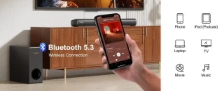 Stemily Soundbar 200W met Subwoofer Bluetooth 5.3