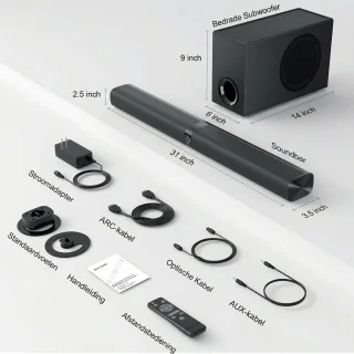 Wat vinden we goed aan de SyncGear 2.1 Soundbar met Subwoofer