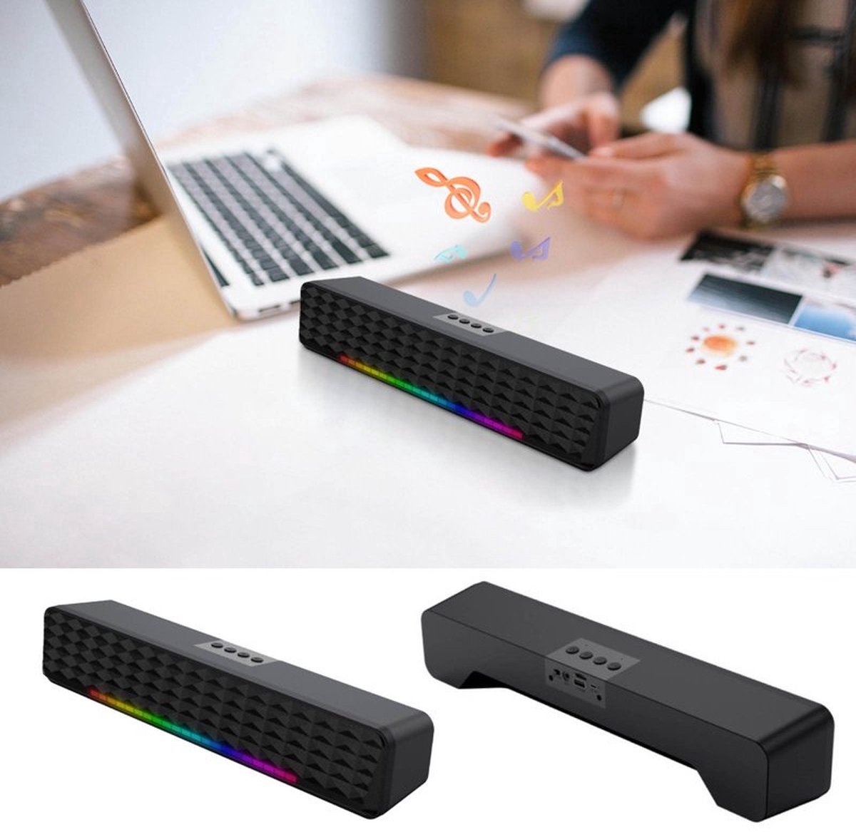 Taajirun Bluetooth 5.0 Soundbar Subwoofer PC Speaker