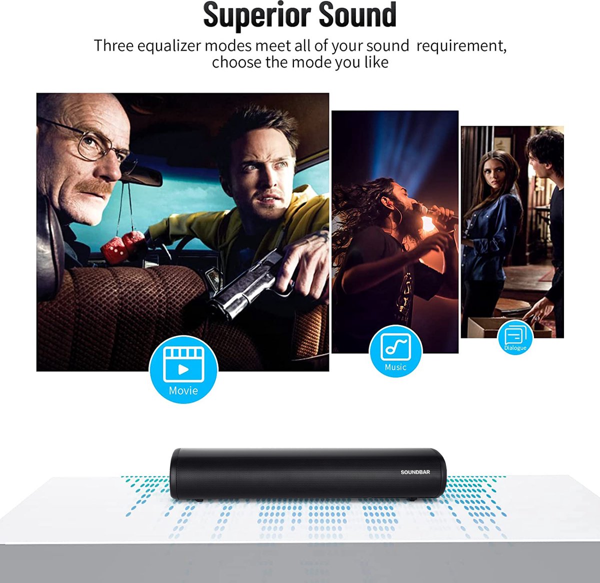 TV Soundbar Bluetooth 5.0 met ingebouwde Subwoofer