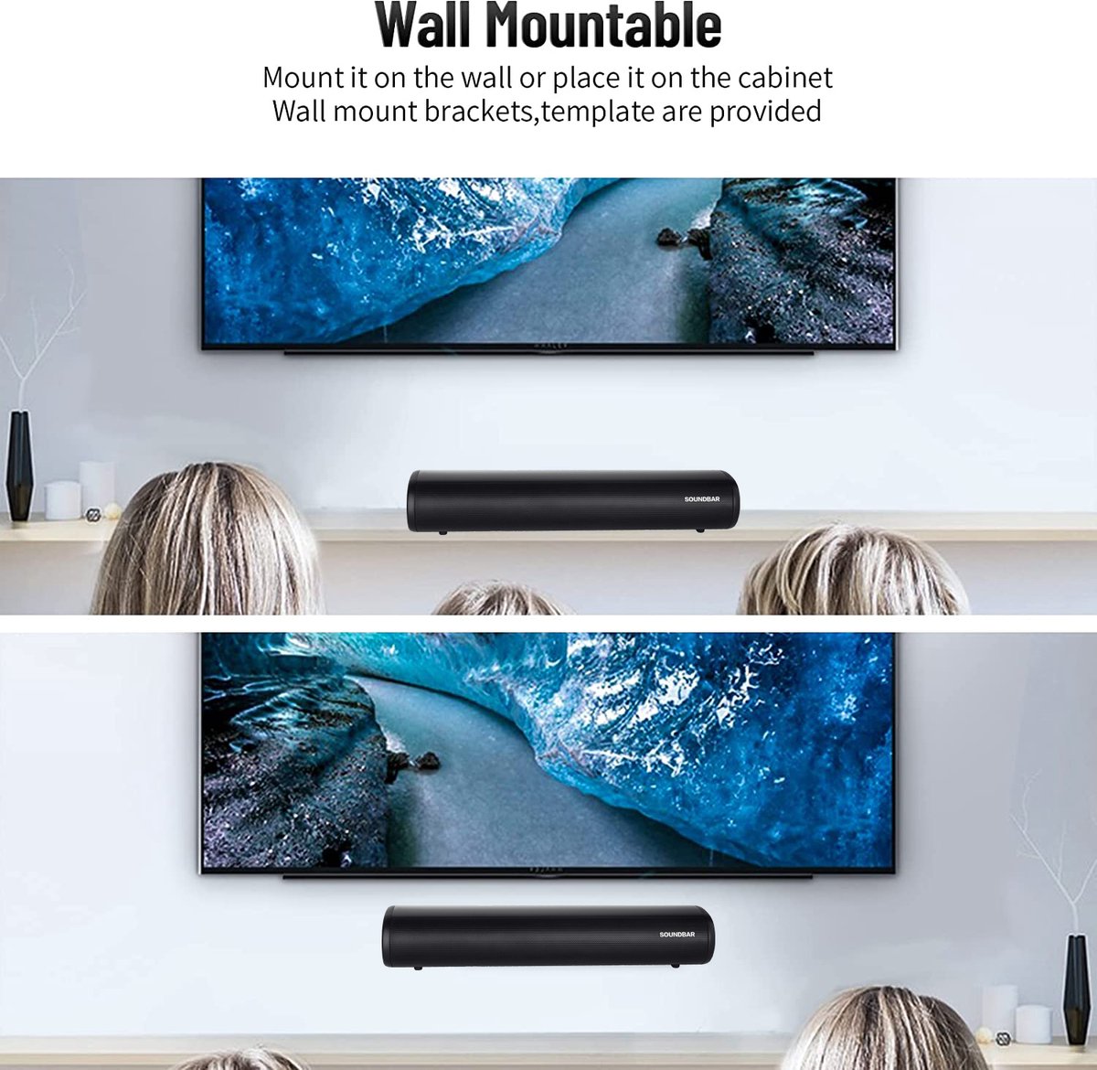 TV Soundbar Bluetooth 5.0 met ingebouwde Subwoofer