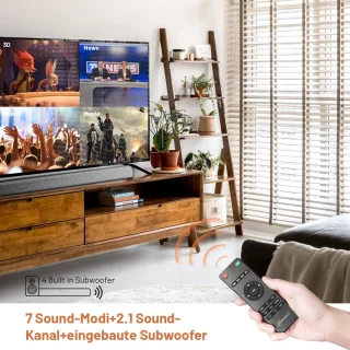 TV Soundbar met ingebouwde subwoofer