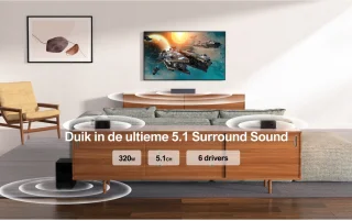 ULTIMEA 5.1 Soundbar met Draadloze Subwoofer Zwart