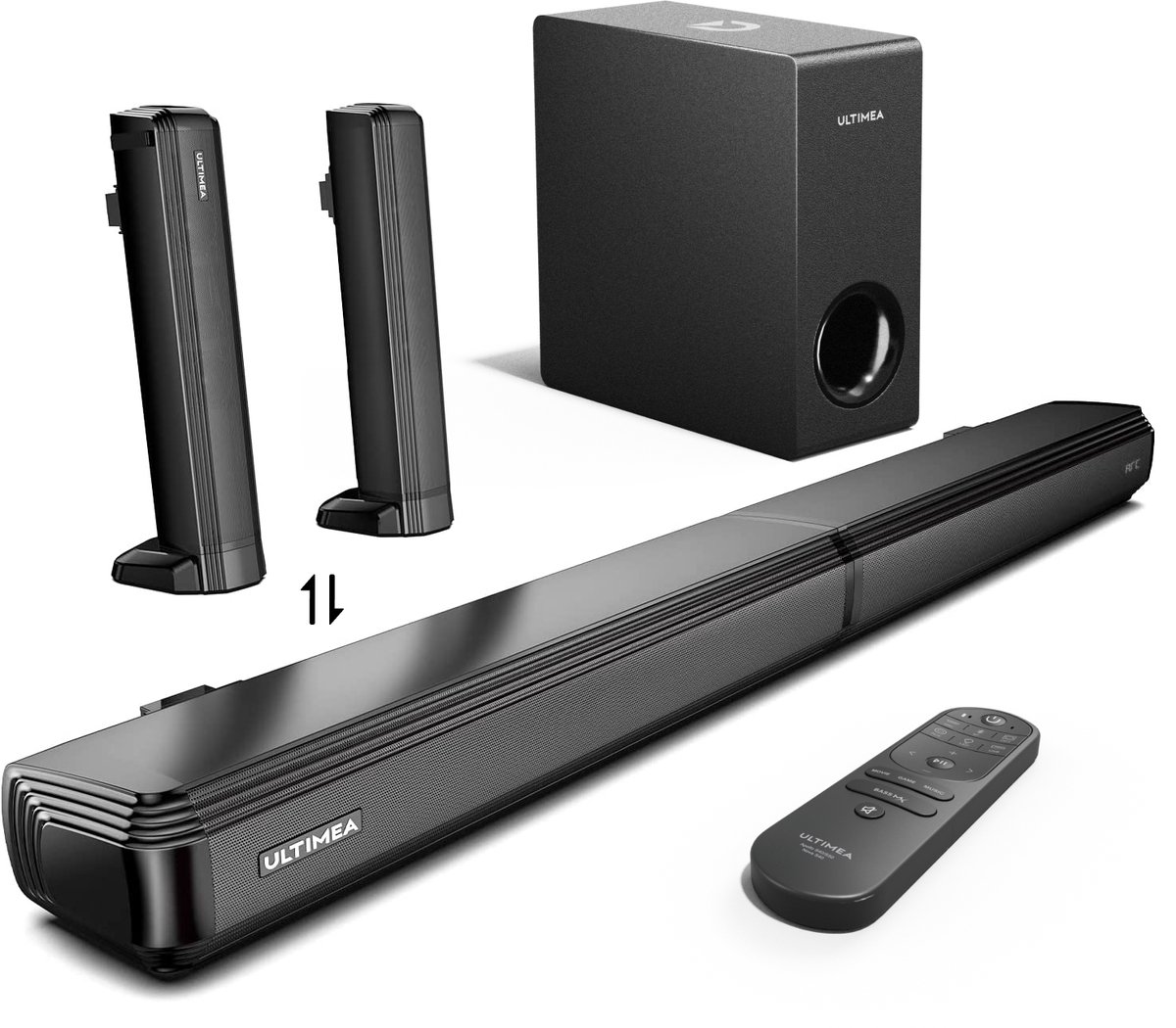 De ULTIMEA Apollo S50 Soundbar 4.1 Zwart in één oogopslag